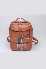 Cognac leather backpack Steve McQueen 1971 - Image n°1