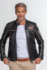 Black lambskin jacket inspired by Steve McQueen's racing spirit. - Image n°3