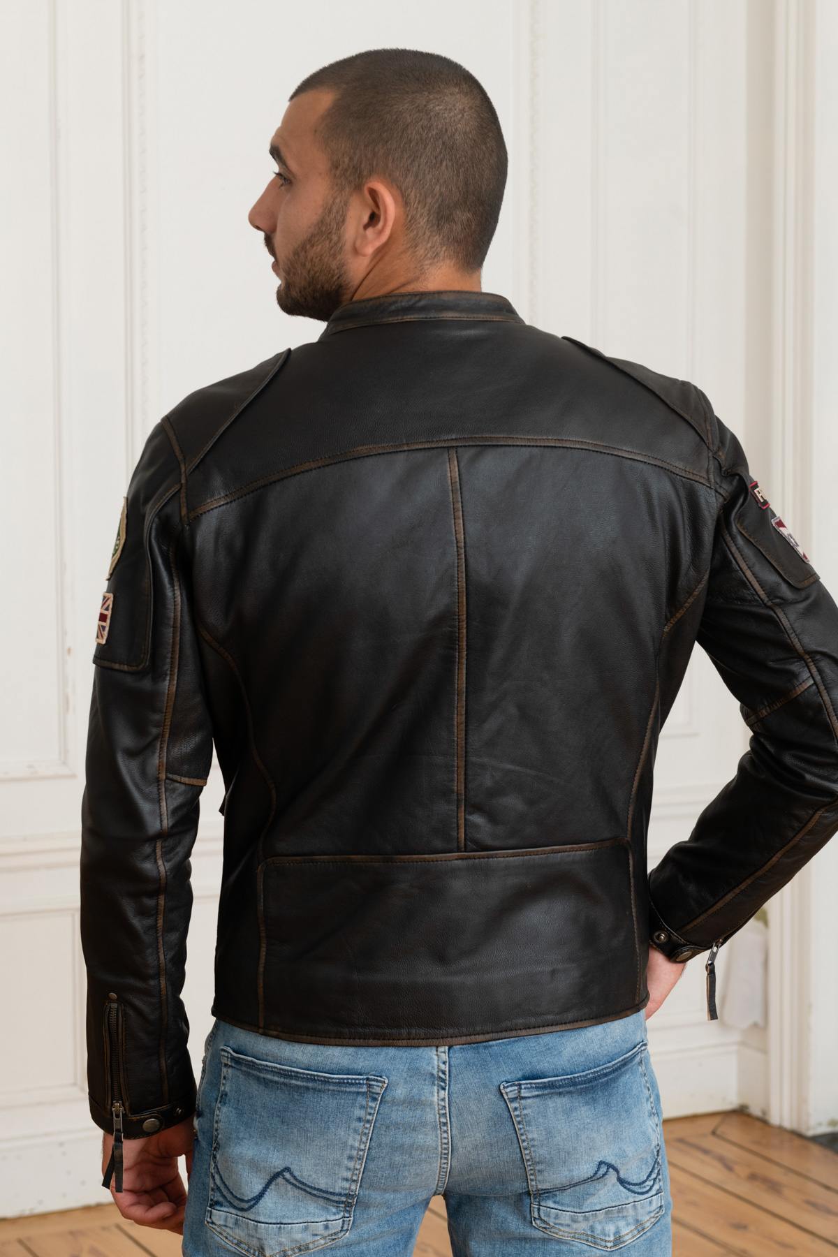 Jo Siffert leather jacket in goatskin - Image n°7