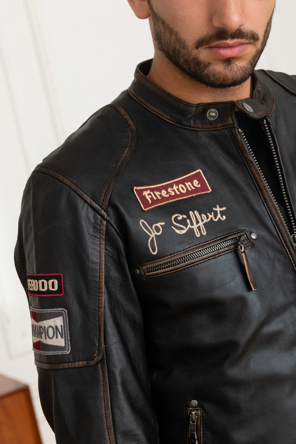 Jo Siffert leather jacket in goatskin - Image n°8