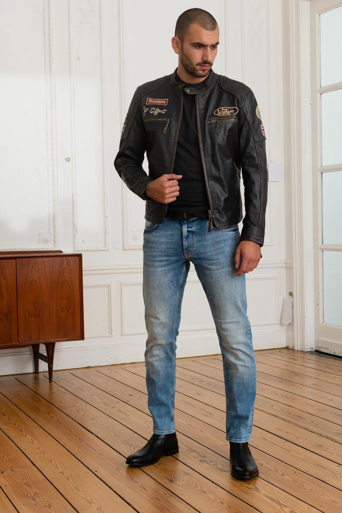 Jo Siffert leather jacket in goatskin - Image n°10
