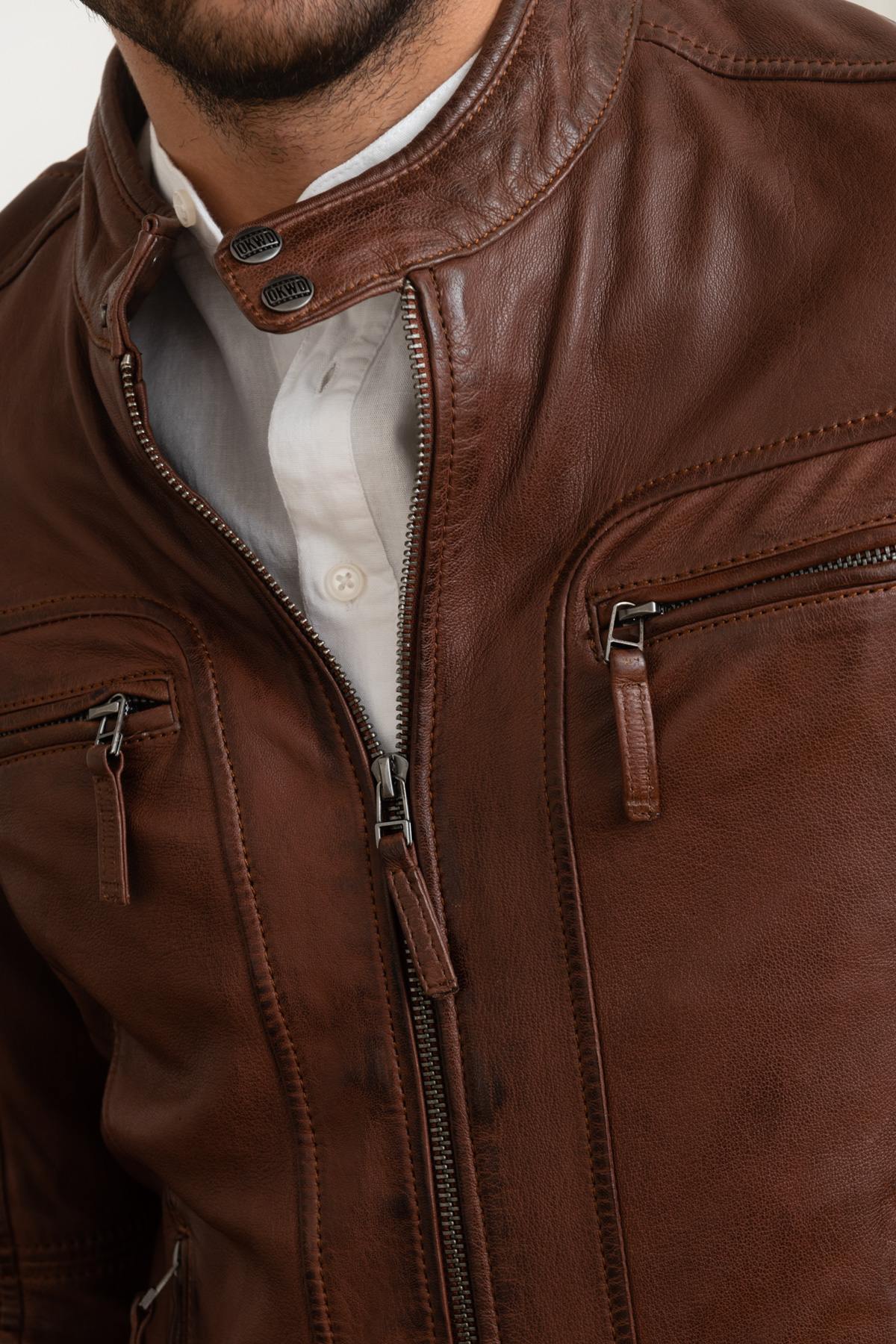 Porto brown lambskin Casey: lightweight, slim, perfect for mid-season. - Image n°7