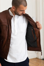 Porto brown lambskin Casey: lightweight, slim, perfect for mid-season. - Image n°4