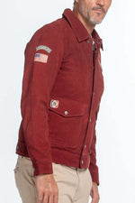 Dark red nubuck sheep leather jacket-Steve McQueen's racing legacy. - Image n°2