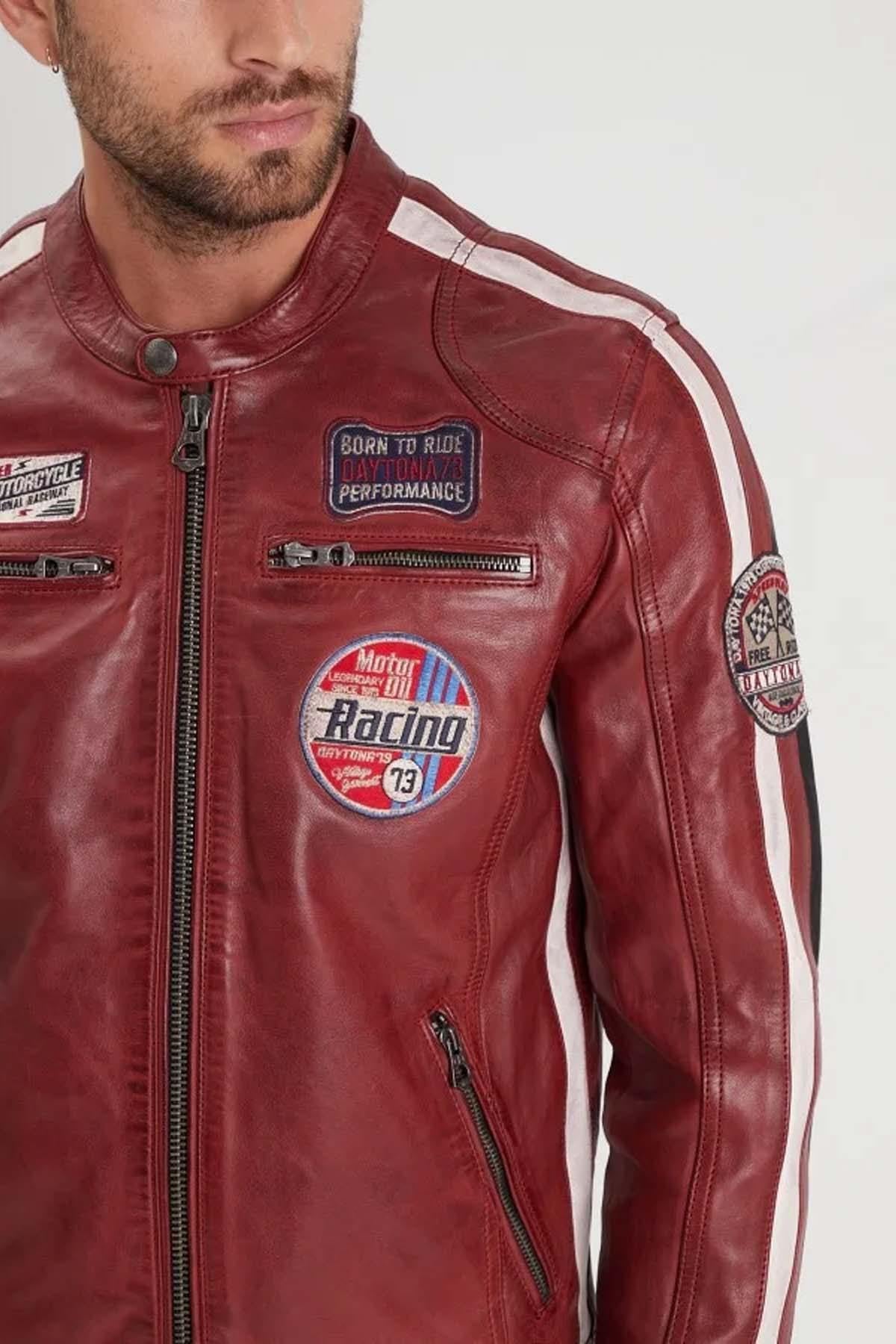 Red Racing Leather Jacket - Image n°4