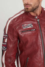 Red Racing Leather Jacket - Image n°5
