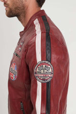 Red Racing Leather Jacket - Image n°6