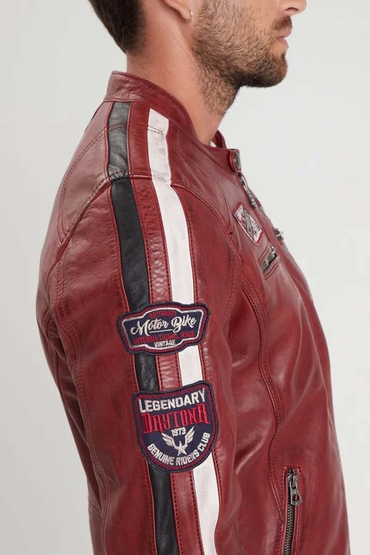 Red Racing Leather Jacket - Image n°7