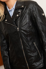 Black leather Biker Jacket - Image n°5