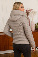 Pale grey lambskin jacket, slim fit, Thinsulate-lined for warmth. - Image n°5