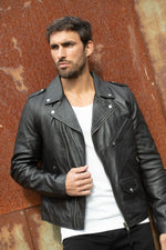 A belt-free Perfecto in soft lambskin by Schott NYC-effortless edge. - Image n°1