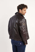 Redskins' Jaegger Alpha aviator jacket in glossy brown lambskin. - Image n°7