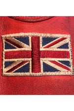 Women's racing jacket in red leather - Image n°6