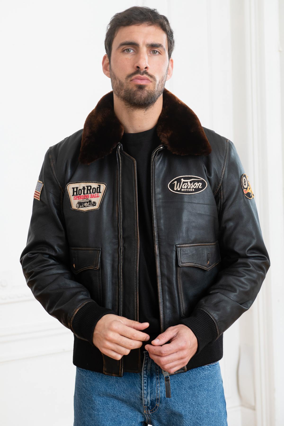 Type G1 aviator jacket in goatskin leather - Image n°2