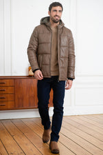 Maroon leather jacket by Oakwood: shearling and Thinsulate for warmth. - Image n°2