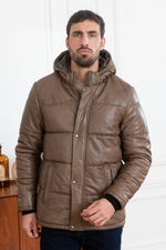 Maroon leather jacket by Oakwood: shearling and Thinsulate for warmth. - Image n°3