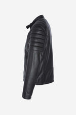 Timeless Schott biker jacket in soft lambskin with quilted shoulders. - Image n°8
