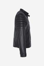 Timeless Schott biker jacket in soft lambskin with quilted shoulders. - Image n°9