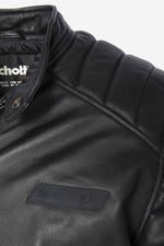 Timeless Schott biker jacket in soft lambskin with quilted shoulders. - Image n°10