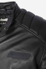 Timeless Schott biker jacket in soft lambskin with quilted shoulders. - Image n°10