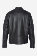 Timeless Schott biker jacket in soft lambskin with quilted shoulders. - Image n°7