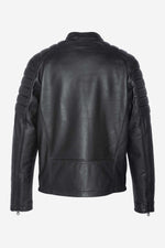 Timeless Schott biker jacket in soft lambskin with quilted shoulders. - Image n°7