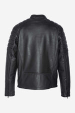 Timeless Schott biker jacket in soft lambskin with quilted shoulders. - Image n°7