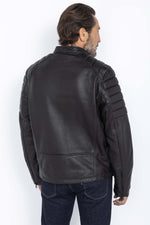 Timeless Schott biker jacket in soft lambskin with quilted shoulders. - Image n°4