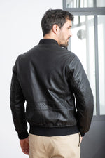 Schott NYC's lambskin MA-1 bomber with ribbed trims and zip front. - Image n°7