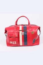 72h racing travel bag in red leather - Image n°1