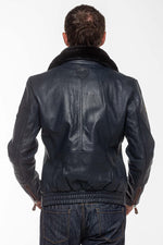 Vintage Royal Air Force navy blue leather jacket - Image n°7