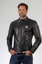 Le Mans-licensed black lambskin jacket. Biker style, regular fit. - Image n°6