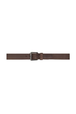 Brown nubuck leather belt with pin buckle - Image n°2