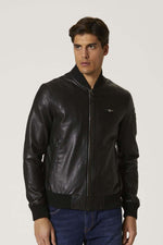 Black sheepskin teddy jacket by Aeronautica Militare. Regular fit. - Image n°1