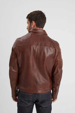 Washed bison lambskin jacket, slim-fit with vintage charm. - Image n°2