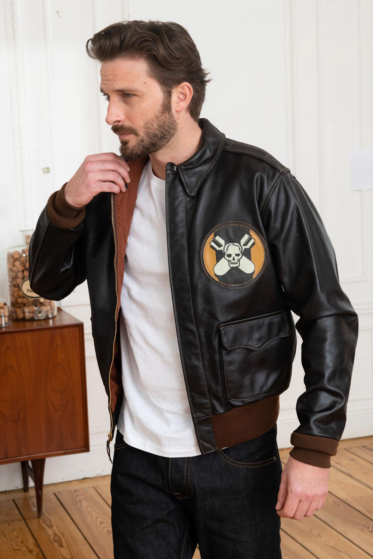 A-2 “Aces & Eights” horsehide bomber jacket - Image n°1