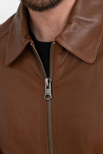 Soft tan sheep leather jacket with shirt collar. Regular fit, stylish. - Image n°6