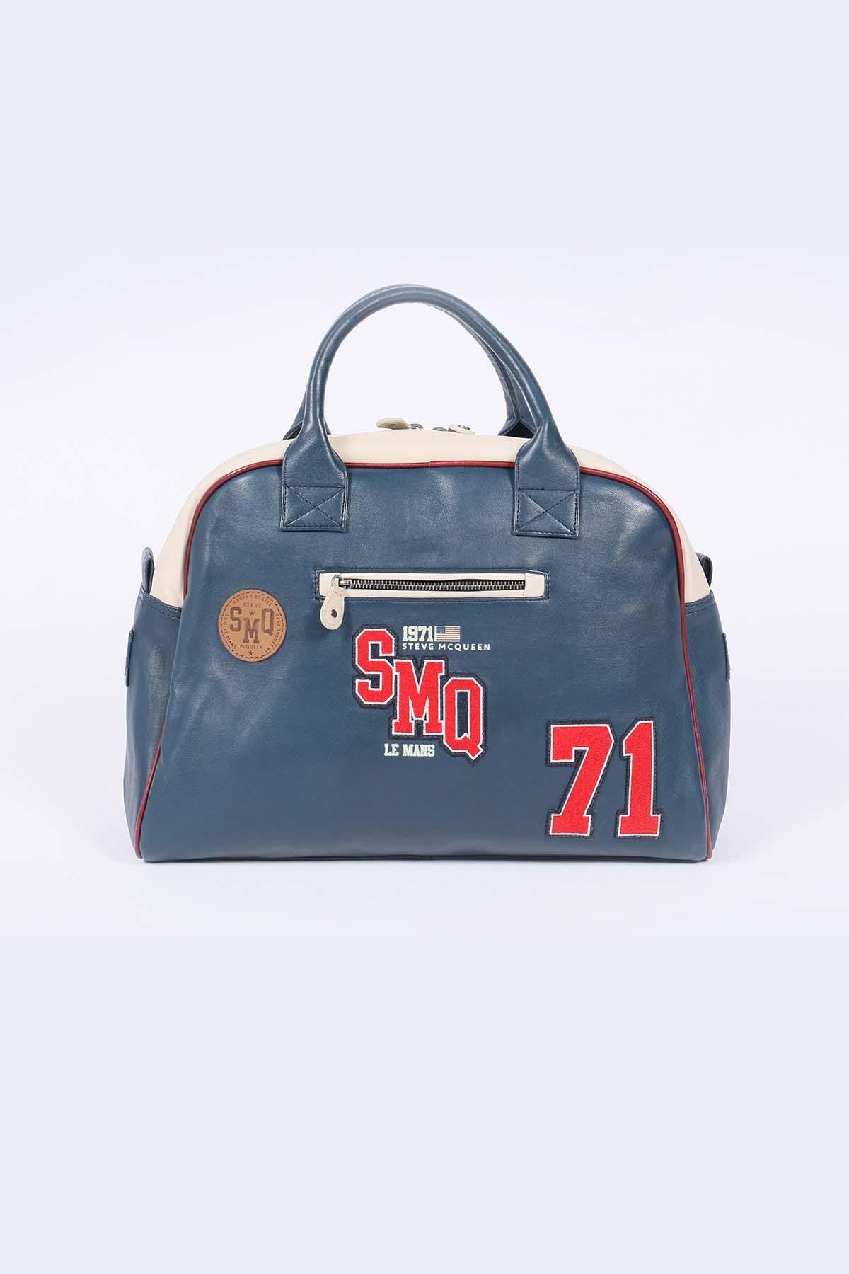 Sheepskin leather handbag Royal blue - Image n°2