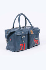 48H travel bag in royal blue sheepskin leather - Image n°2