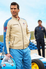 Michel Vaillant's ecru sheepskin motard jacket. Regular fit, all-season wear. - Image n°3