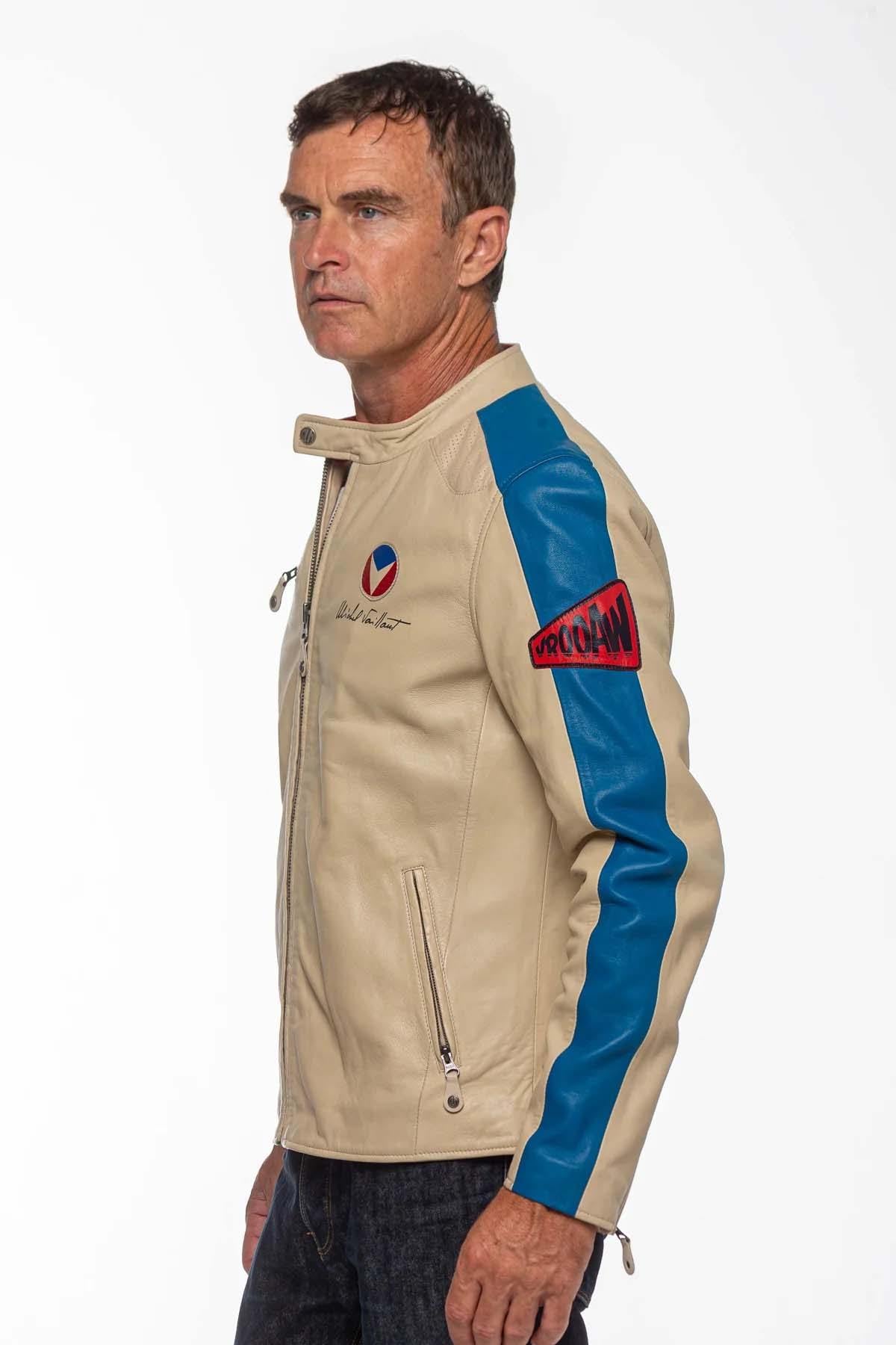 Michel Vaillant's ecru sheepskin motard jacket. Regular fit, all-season wear. - Image n°7