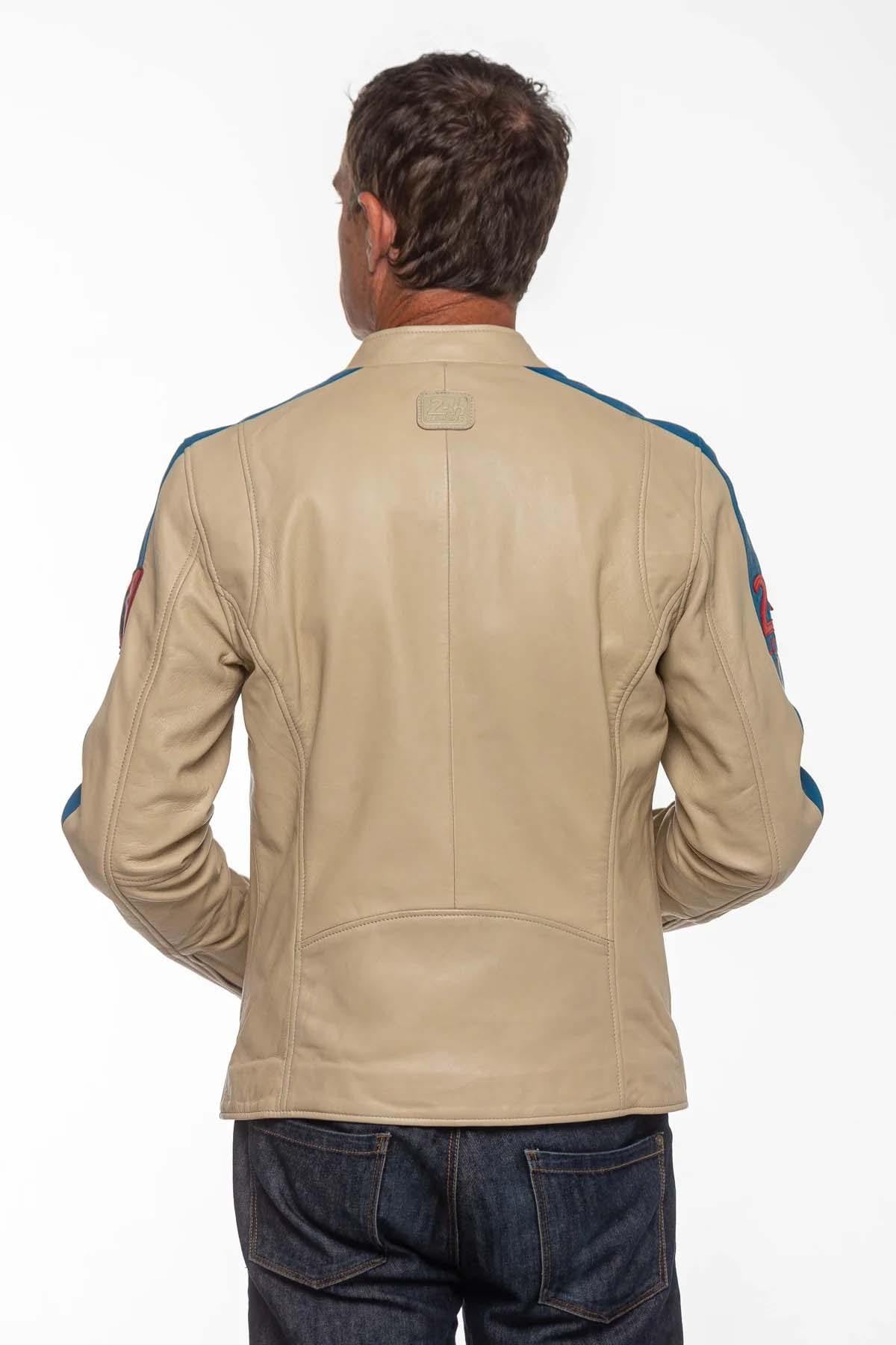Michel Vaillant's ecru sheepskin motard jacket. Regular fit, all-season wear. - Image n°8