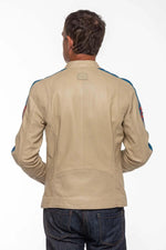 Michel Vaillant's ecru sheepskin motard jacket. Regular fit, all-season wear. - Image n°8