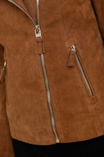 A light brown nubuck suede jacket, slimfit and timelessly stylish. - Image n°8