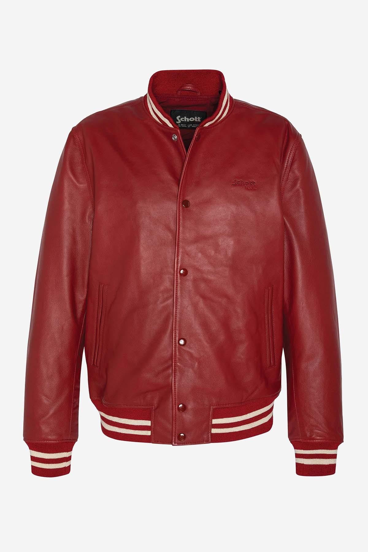 Schott's LCTEDDYS23: a red lambskin teddy jacket for all seasons. - Image n°5