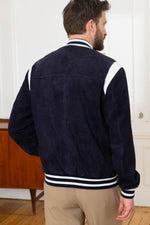Redskins' navy/white suede goatskin teddy, sporty and relaxed. - Image n°5