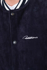 Embroidered Navy/White Leather Varsity Teddy - Image n°6