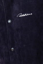 Embroidered Navy/White Leather Varsity Teddy - Image n°8