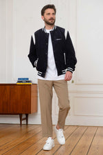 Redskins' navy/white suede goatskin teddy, sporty and relaxed. - Image n°2