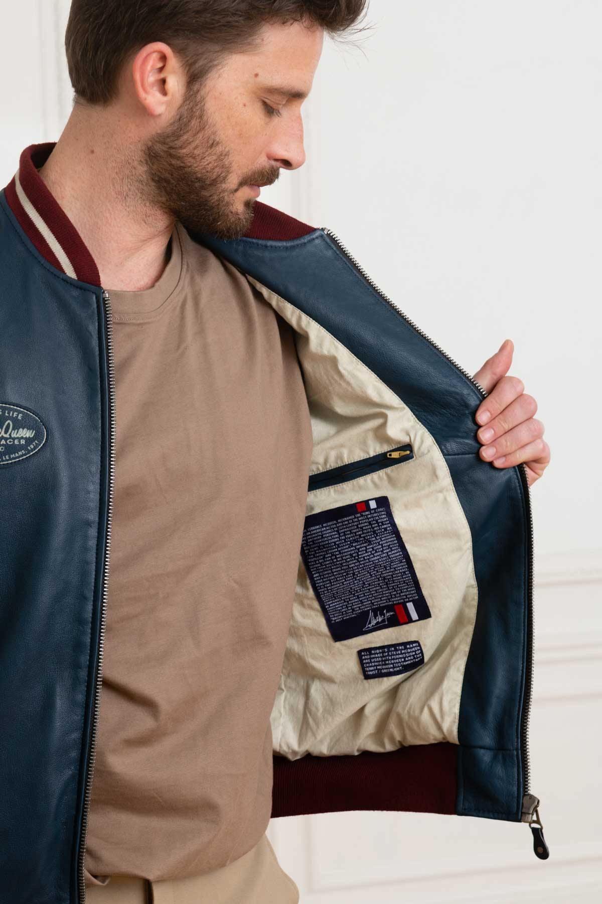 Blue varsity teddy Steve McQueen Le Mans - Image n°4